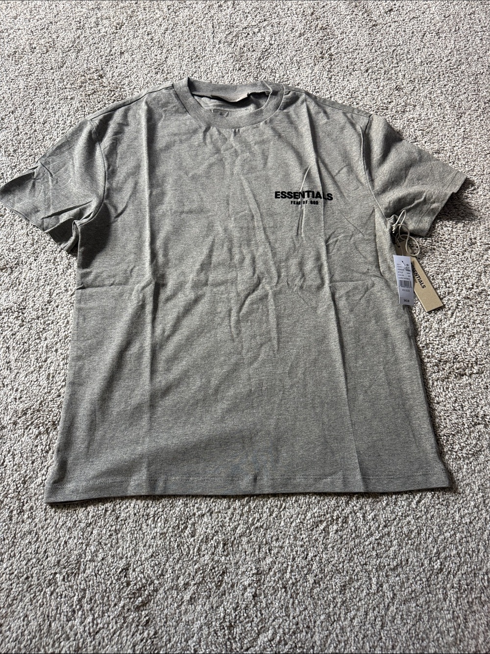 ESSENTIALS Men's Heather Gray Logo Tee